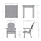 Highwood Usa Hamilton 5pc Square Outdoor Patio Furniture Dining Set AD-DNA44-RED - alternate 3